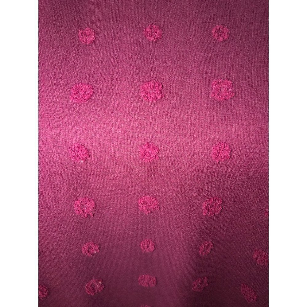 Betsys Boutique Shop Size S Textured Dots Flutter Blouse Burgundy Red Tunic Top - Picture 5 of 10
